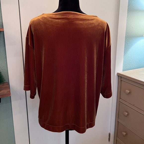 UNIQLO Velvet-Like Top - Rust Colored - Picture 3 of 5